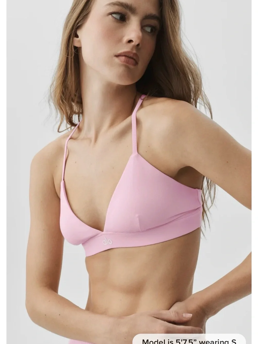 ALO Yoga Light Pink Triangle Bralette (limited color)